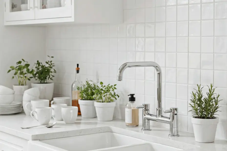 Bohemian Kitchen with Colorful Tile Backsplash | Bright White Aesthetic | Boho Farmhouse Decor Ideas