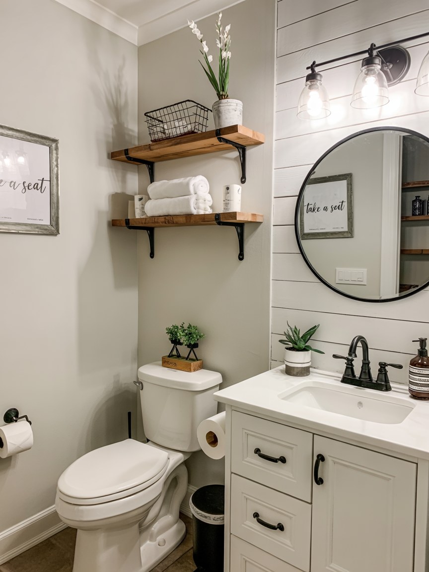 Small Bathroom Ideas: Budget-Friendly Half Bath Remodel with DIY Storage