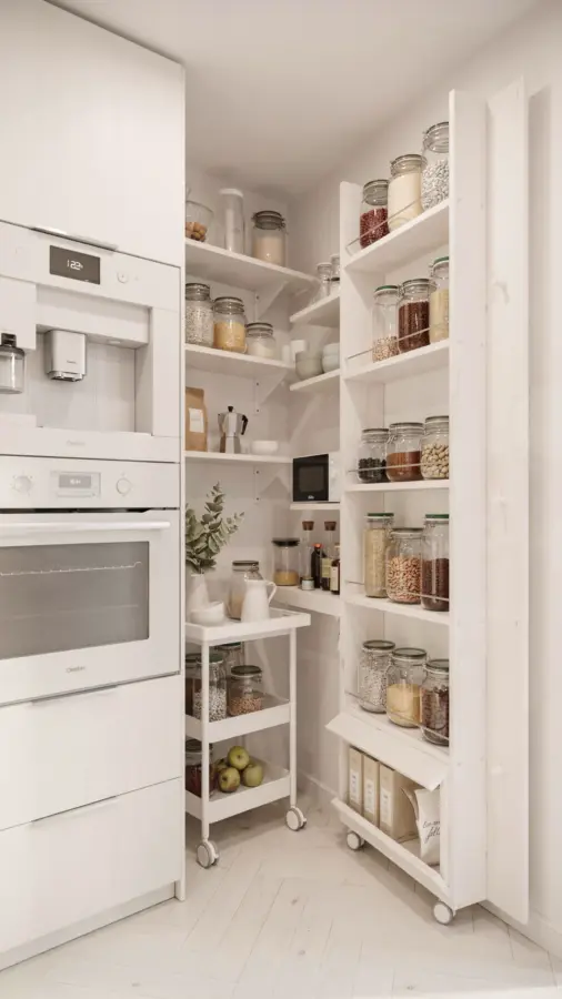 White Kitchen Storage Ideas | Smart Shelving & Pull-Out Drawers for Seamless Organization